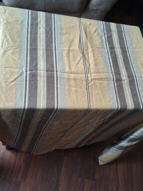 2 RESTORATION HARDWARE BOLD Multistripe 50W x 92L Lined Silk Drapes. FLAW